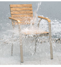 Load image into Gallery viewer, Aluminum Light Brown Polywood Dining Set, 4 Chairs 150cm Table - Hong Kong Rooftop Party