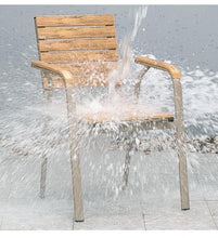 Load image into Gallery viewer, Aluminum Light Brown Polywood Dining Set, 6 Chairs 150cm Table - Hong Kong Rooftop Party