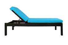 Load image into Gallery viewer, Rattan Sunbed , Blue cushions - Hong Kong Rooftop Party