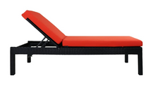 Load image into Gallery viewer, Rattan Sunbed , Red cushions - Hong Kong Rooftop Party