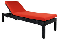 Load image into Gallery viewer, Rattan Sunbed , Red cushions - Hong Kong Rooftop Party