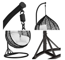 Load image into Gallery viewer, Black Swing Chair, White cushions - Hong Kong Rooftop Party