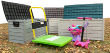 Load image into Gallery viewer, Outdoor Storage Box Plastic Wood, Brown - Hong Kong Rooftop Party
