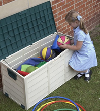 Load image into Gallery viewer, Outdoor Storage Box Plastic Wood, Brown - Hong Kong Rooftop Party