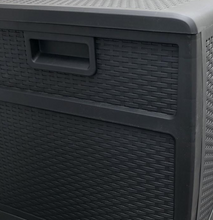 Load image into Gallery viewer, Outdoor Storage Box Rattan, Black - Hong Kong Rooftop Party