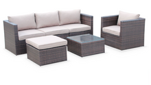 Load image into Gallery viewer, Super Chill Sofa Set, Beige Cushions, Brown Rattan - Hong Kong Rooftop Party