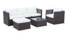 Load image into Gallery viewer, Super Chill Sofa Set, White Cushions, Brown Rattan - Hong Kong Rooftop Party