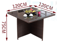 Load image into Gallery viewer, Patio Family 4 Chair Dining set, White cushions, Black Rattan - Hong Kong Rooftop Party