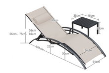 Load image into Gallery viewer, Aluminum Black Sunbed Pair Set, with Table - Hong Kong Rooftop Party