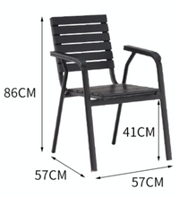 Load image into Gallery viewer, Aluminum Black Polywood Dining Set, 4 Chairs 120cm Table - Hong Kong Rooftop Party