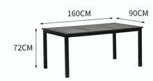 Load image into Gallery viewer, Aluminum Black Polywood Dining Set, 6 Chairs 160cm Table - Hong Kong Rooftop Party
