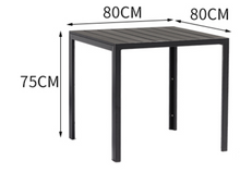 Load image into Gallery viewer, Aluminum Black Polywood Dining Set, 4 Chairs 80cm Table - Hong Kong Rooftop Party