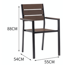 Load image into Gallery viewer, Aluminum Brown Polywood Dining Set, 4 Chairs 80cm Table - Hong Kong Rooftop Party