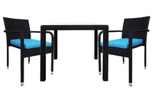 Load image into Gallery viewer, 2 Chair Dining set, Blue cushions - Hong Kong Rooftop Party