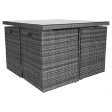 Load image into Gallery viewer, Patio Family 4 Chair Dining set, Light Grey cushions, Grey Rattan - Hong Kong Rooftop Party