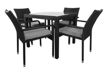 Load image into Gallery viewer, 4 Chair Dining set, Grey cushions - Hong Kong Rooftop Party