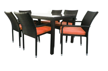 Load image into Gallery viewer, 6 Chair Dining set, Red cushions - Hong Kong Rooftop Party