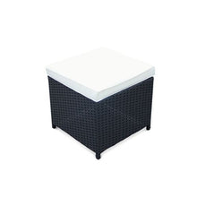 Load image into Gallery viewer, Patio Family 4 Chair Dining set, White cushions, Black Rattan - Hong Kong Rooftop Party