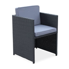 Load image into Gallery viewer, Patio Family 6 Chair Dining set, Grey cushions, Black Rattan - Hong Kong Rooftop Party