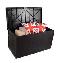 Load image into Gallery viewer, Outdoor Storage Box Rattan, Black - Hong Kong Rooftop Party
