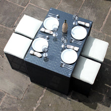 Load image into Gallery viewer, 4 Chair Bar Table, White cushions - Hong Kong Rooftop Party
