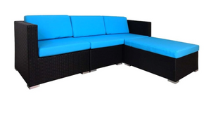 Super Chill Sofa Set, Blue Cushions - Hong Kong Rooftop Party