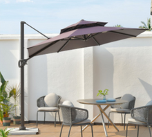 Load image into Gallery viewer, Resort Side-Pole Marble Base Umbrella, Coffee - Hong Kong Rooftop Party
