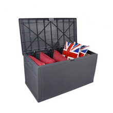 Load image into Gallery viewer, Outdoor Storage Box Rattan, Grey - Hong Kong Rooftop Party
