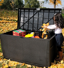 Load image into Gallery viewer, Outdoor Storage Box Rattan, Brown - Hong Kong Rooftop Party

