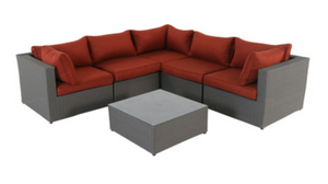 L Shape Sofa Set, Red Cushions - Hong Kong Rooftop Party