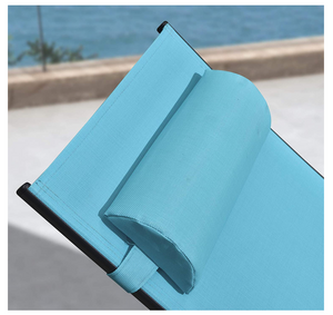 Aluminum Turquoise Sunbed Pair Set, with Table - Hong Kong Rooftop Party