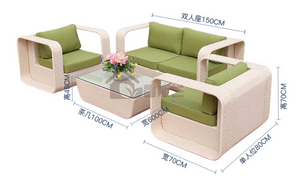 Stanley Lounge Sofa Set, Orange Cushions - Hong Kong Rooftop Party