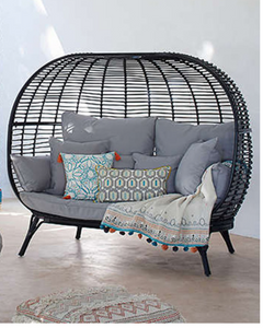 Birds Nest Sofa, Black or Brown - Hong Kong Rooftop Party