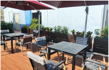 Load image into Gallery viewer, Aluminum Black Polywood Dining Set, 6 Chairs 160cm Table - Hong Kong Rooftop Party

