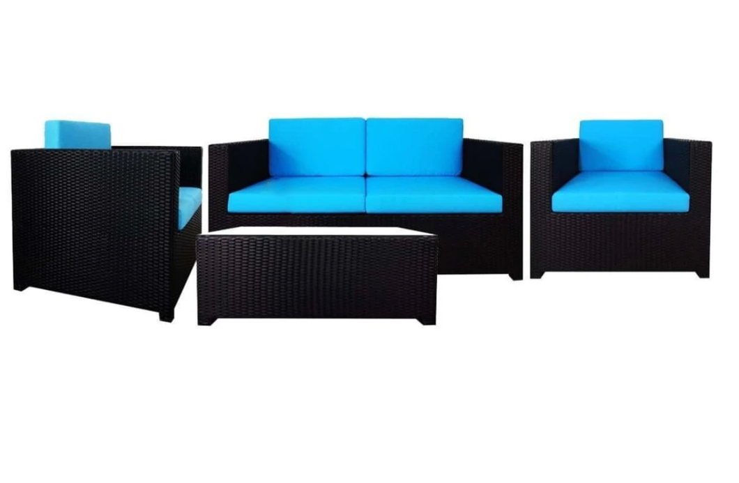 Relax Sofa Set, Blue Cushions - Hong Kong Rooftop Party