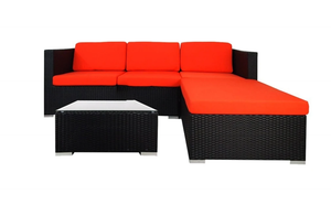 Chill Sofa Set, Red Cushions - Hong Kong Rooftop Party